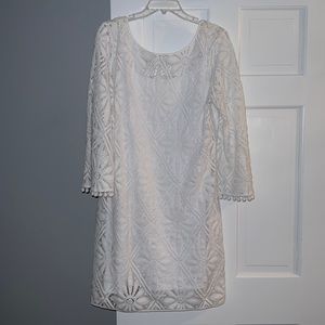 Lilly Pulitzer 3/4 sleeve white lace dress